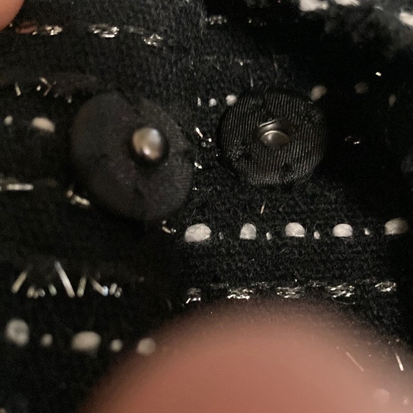 Peter Nygard Black and White Tweed Blazer with Ruffled Detailing - Picture 6 of 8